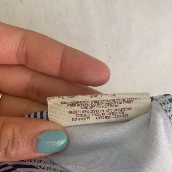 Nautical white and navy striped bikini top - Picture 5 of 5